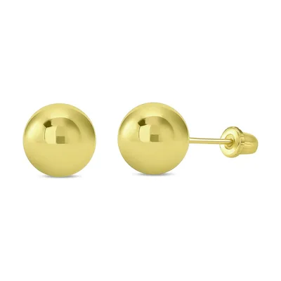 Puces d’oreilles boules en or 14 carats poli Jewelryweb