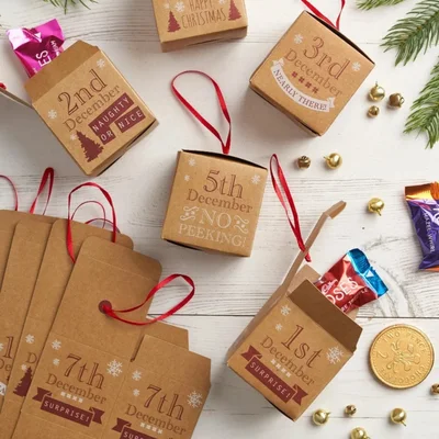 24 scatoline kraft per calendario dell’Avvento Scribblebox