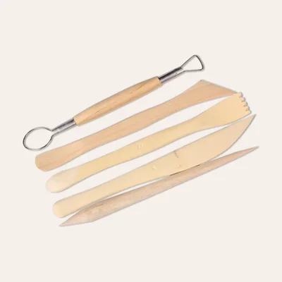 Outils de modelage en bois Sunday&Clay pour argile autodurcissante, 5 pièces