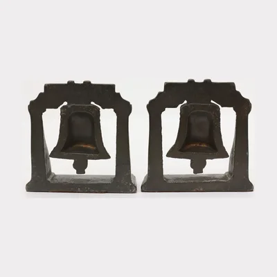 Antique Cast Iron Liberty Bell Bookends