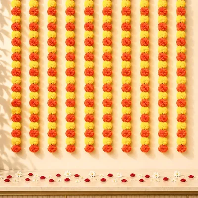 LoveNspire künstliche Tagetes-Girlande, 5 Stränge