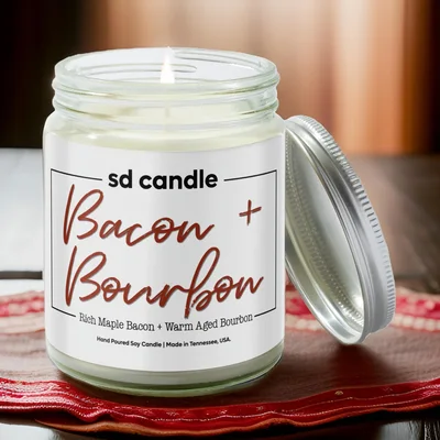 Silver Dollar Candle Co. Bacon + Bourbon Soy Candle