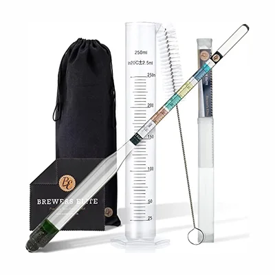 Brewer's Elite hydrometer and plastic test jar, deluxe set