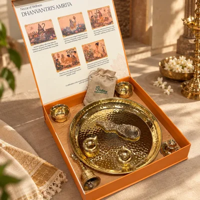 Zishta Puja-Thali-Set aus Messing