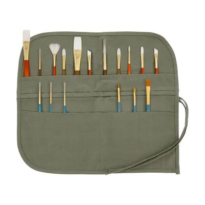 Portapennelli arrotolabile in tela U.S. Art Supply