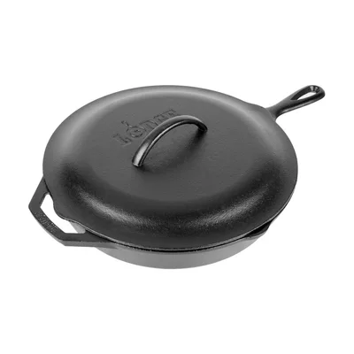 Lodge 12-Inch Pre-Seasoned Cast Iron Skillet with Lid