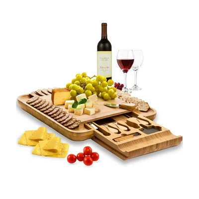Bambusi Bamboo Charcuterie Board Set with Knives