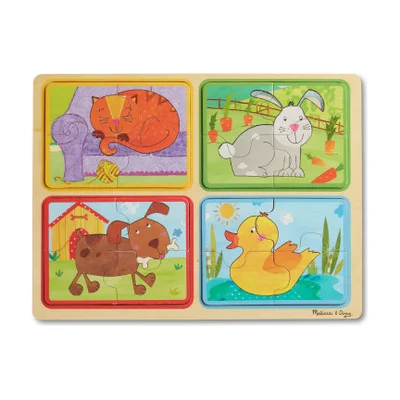 Melissa & Doug Natural Play Holzpuzzles Playful Pals