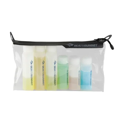 Pochette trasparente Sea to Summit con flaconi da viaggio