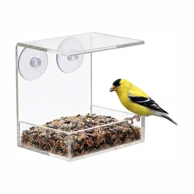 Mangiatoia da finestra in acrilico trasparente OnDisplay