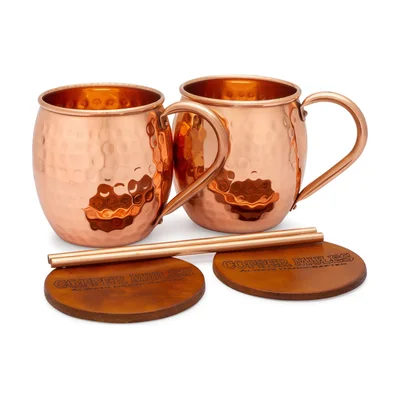Set di 2 tazze in rame martellato per Moscow Mule CopperMules