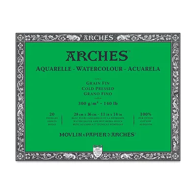 Blocco di carta per acquerello Arches a grana fina