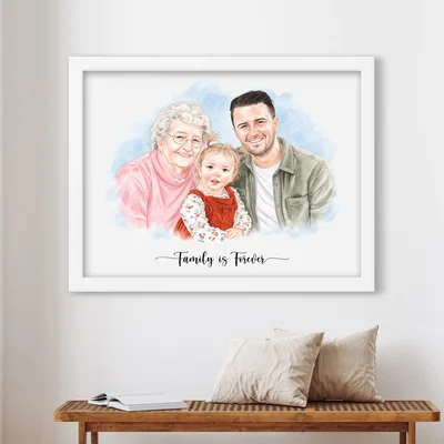 Welham & Co Custom Hand-Painted Family Portrait
