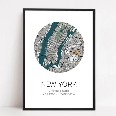 Mr Kyour Moment custom city map print (unframed)