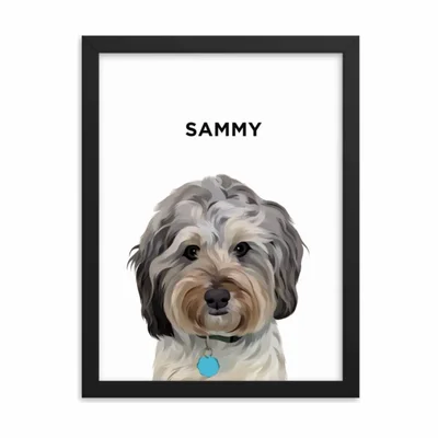 Sam and Jack Custom Framed Pet Portrait