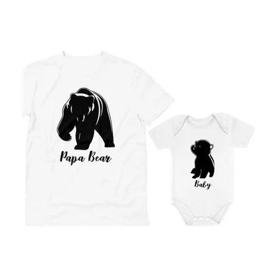 Tstars Papa Bear Dad and Baby Matching Set