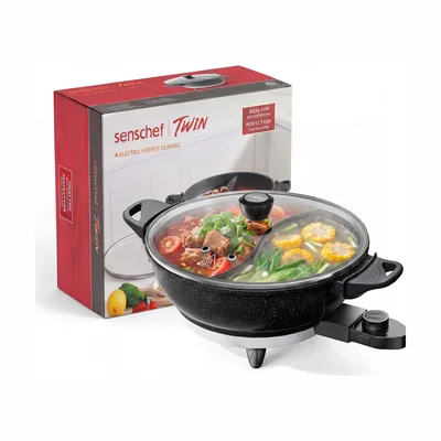 SENSCHEF TWIN elektrischer Hot Pot mit zwei Kammern