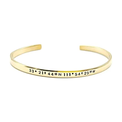 OurCoordinates Engraved Coordinates Cuff Bracelet