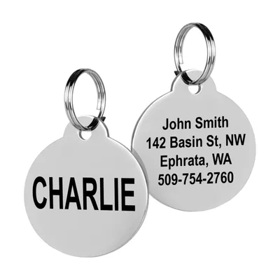GoTags Round Stainless Steel Pet ID Tag