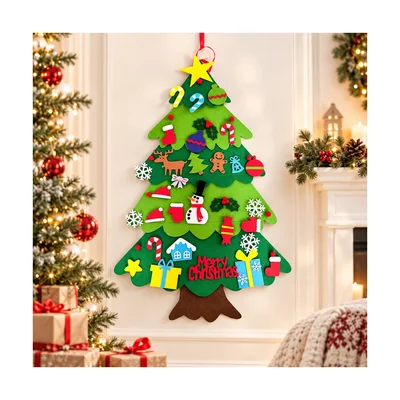 IBSPOT Filz-Weihnachtsbaum für Kleinkinder mit Lichterkette