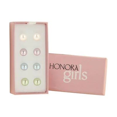Honora Süßwasserperlen-Ohrstecker, 4er-Set, Sterlingsilber