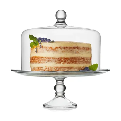 Libbey Selene Glass Cake Stand with Dome