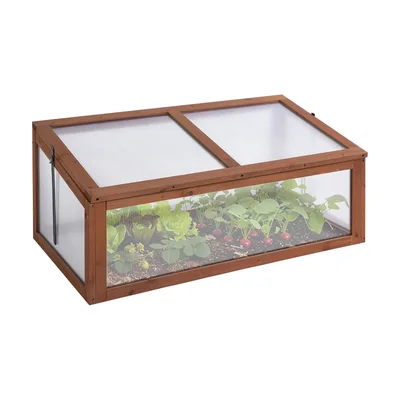 Outsunny Wooden Cold Frame Mini Greenhouse
