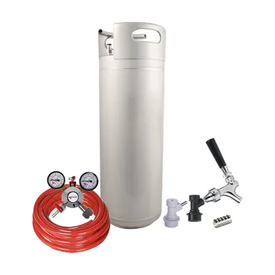 Homebrew keg kit with 5 gal keg, CO2 tank and regulator