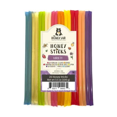 Pailles de miel assorties The Honey Jar, lot de 20