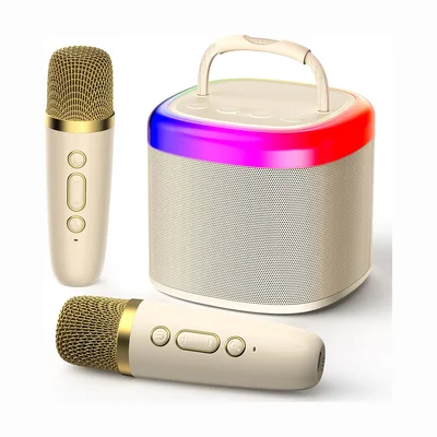 Mini máquina de karaoke JYX con 2 micrófonos