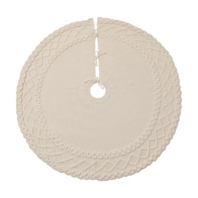 Nauvoo Supply Cable-Knit Christmas Tree Skirt