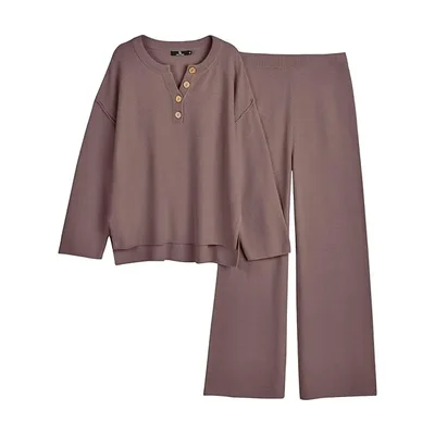 LILLUSORY zweiteiliges Strick-Loungewear-Set