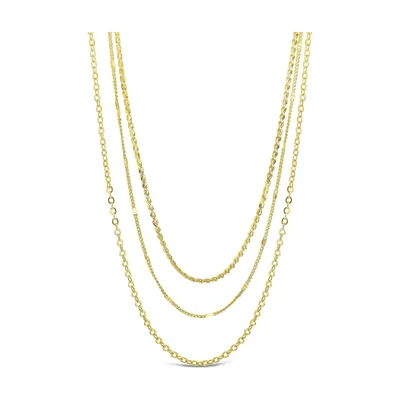 Sterling Forever Dainty Three-Layer Necklace
