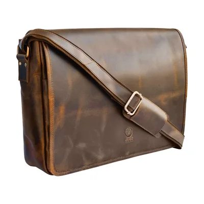 Borsa messenger per laptop in pelle di bufalo Rustic Town Ranger