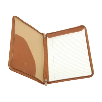 Piel Leather zippered padfolio