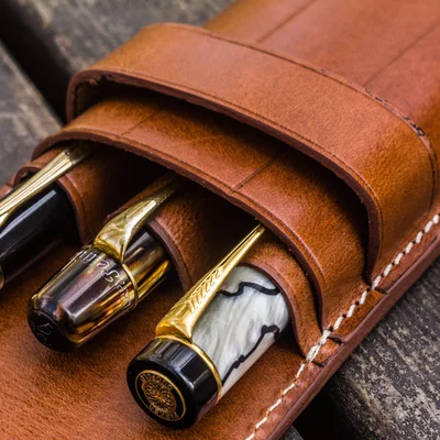 Astuccio in pelle per tre penne Galen Leather