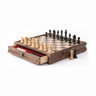 Scacchiera in legno di noce A&A con cassetto
