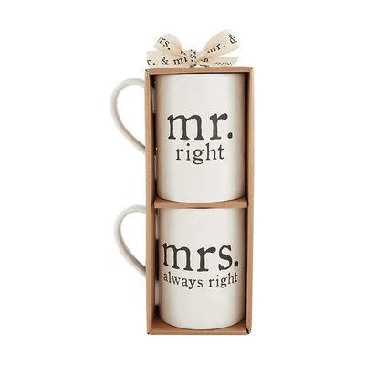 Tazas Mr. Right y Mrs. Always Right Mud Pie