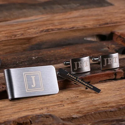 Teals Prairie Money Clip and Cufflink Set