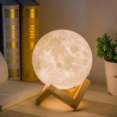 Lampada luna 3D Mydethun, 15 cm