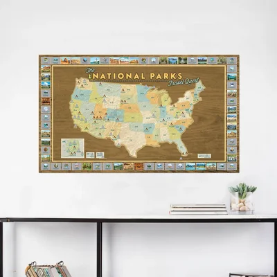 Map Your Travels National Park Scratch-Off Poster