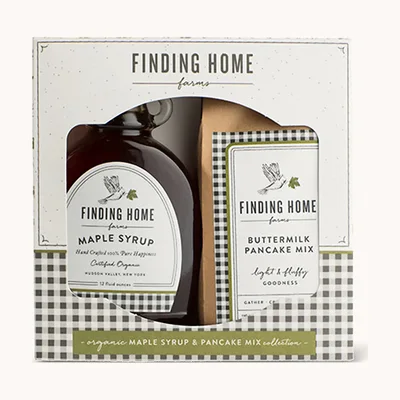 Finding Home Farms Maple Syrup and Pancake Mix