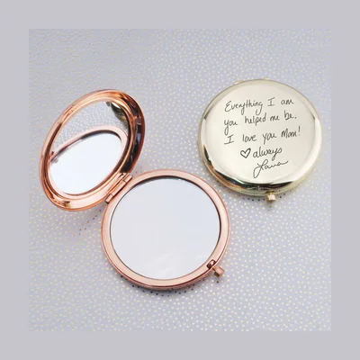 Personalized Stainless Steel Compact Mirror