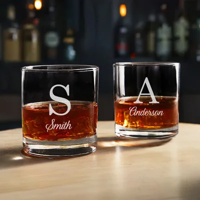 Bicchiere da whisky con monogramma personalizzato