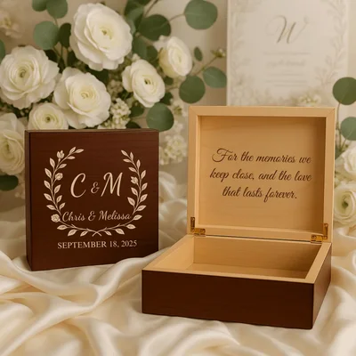 Scatola ricordo del matrimonio personalizzata