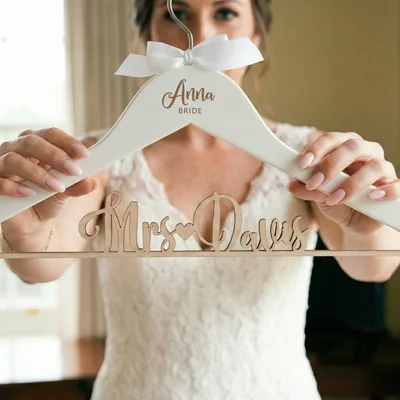Personalized Wooden Bride Hanger with Name
