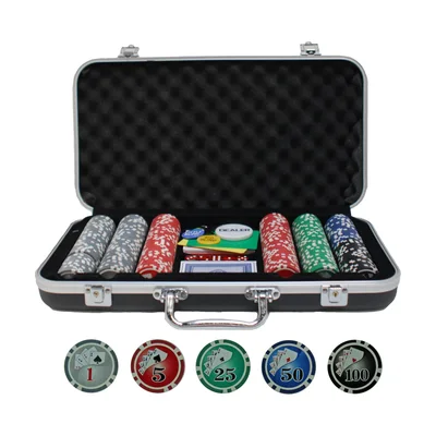 WE Games Complete Poker Set, 300 Clay Chips