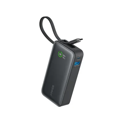 Anker Nano Power Bank (10K, 30W, Built-In USB-C Cable), Black