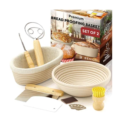Benicci Gärkörbchen-Set, rund und oval