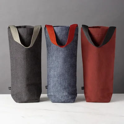 Reluctant Trading Fabric Wine Gift Bags, Set of 3